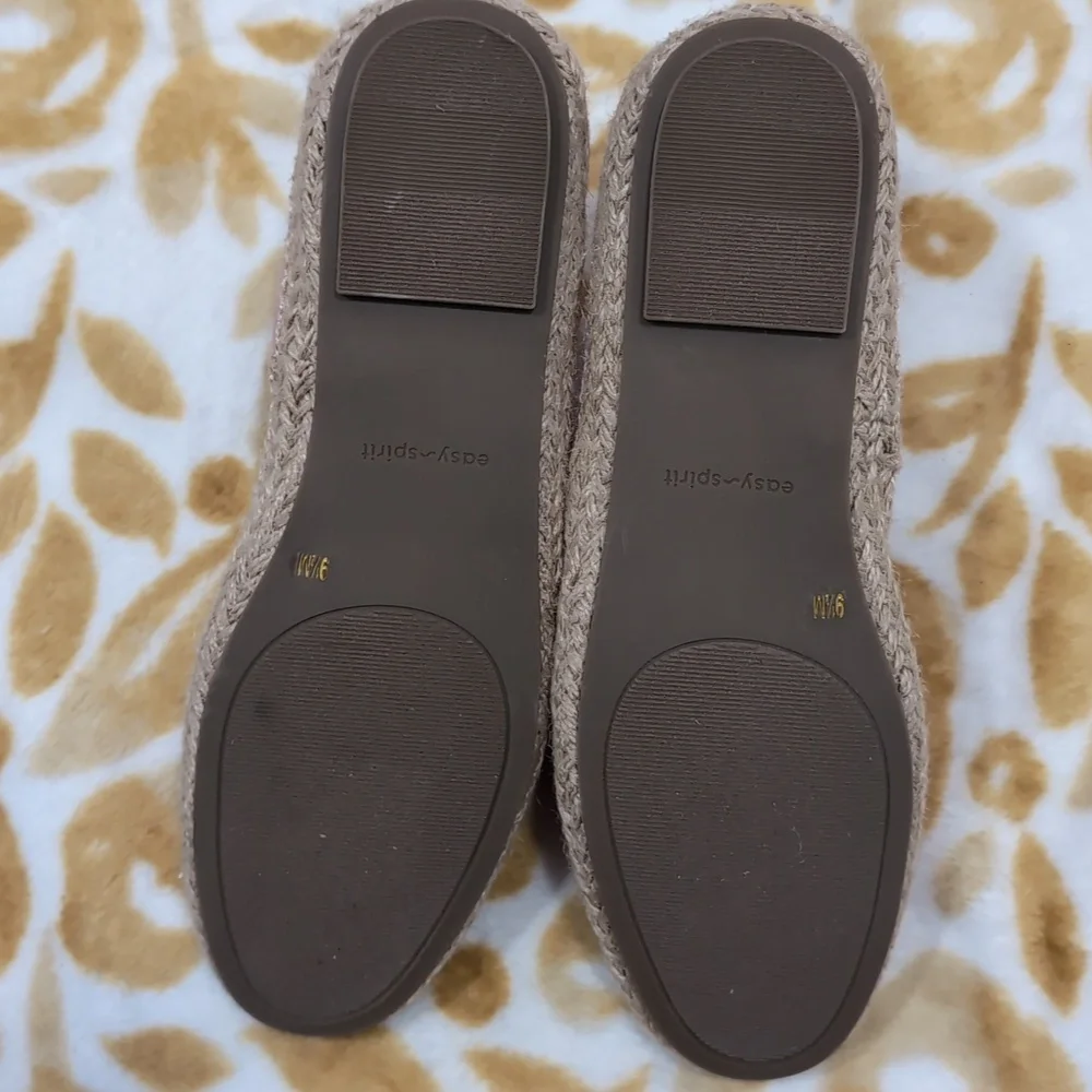 Easy Spirit Dusty Pink Shimmer Espadrille Slip On Flats Size 9.5